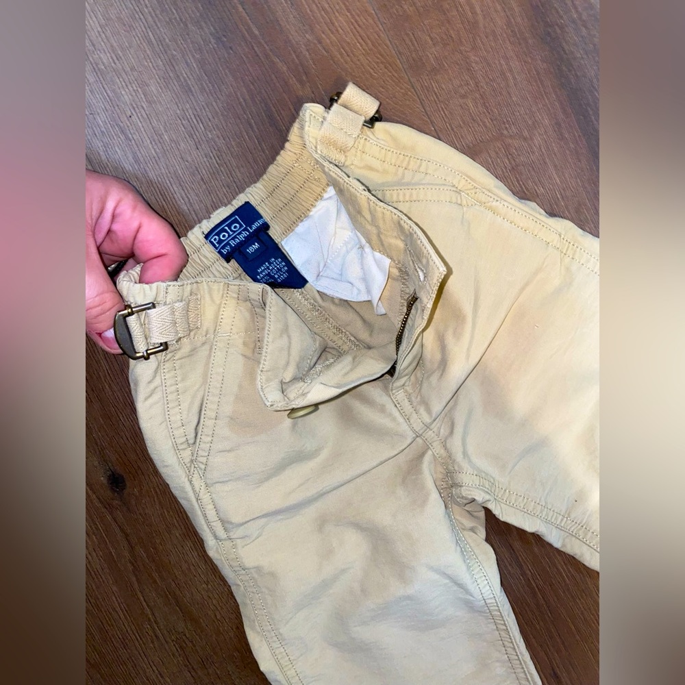 Polo by Ralph Lauren Khaki Chino Pants w/ Adjustable Side Buckles (18 Months)